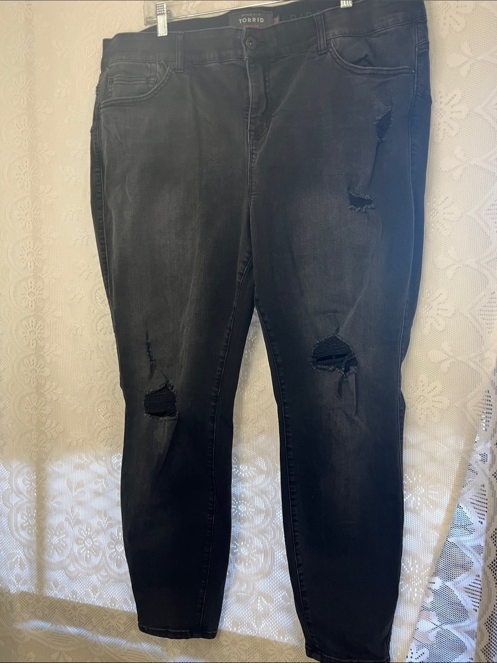 torrid Black Ripped Bombshell Skinny Jeans 22R